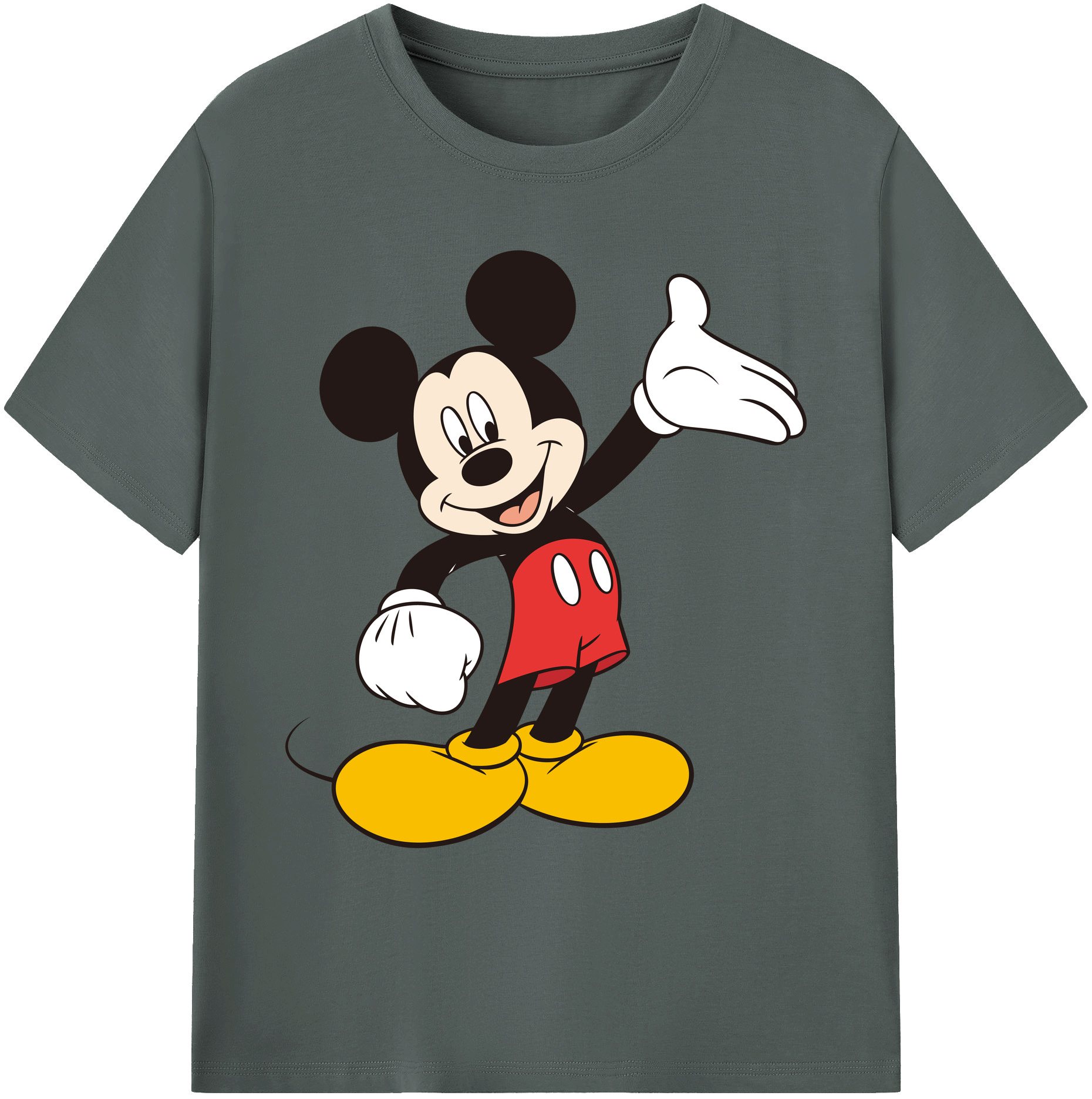 ミッキーマウス Mickey Mouse 綿100％ メンズ半袖Tシャツ｜肌触りやわらか＆通気性